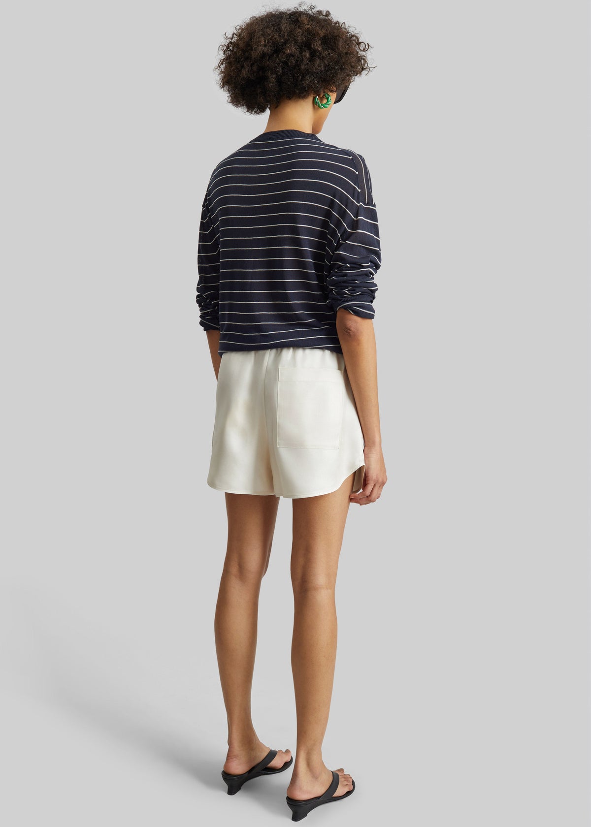 Loulou de Saison Cabo Elasticated Silk Shorts - Ivory β view 6 of 8