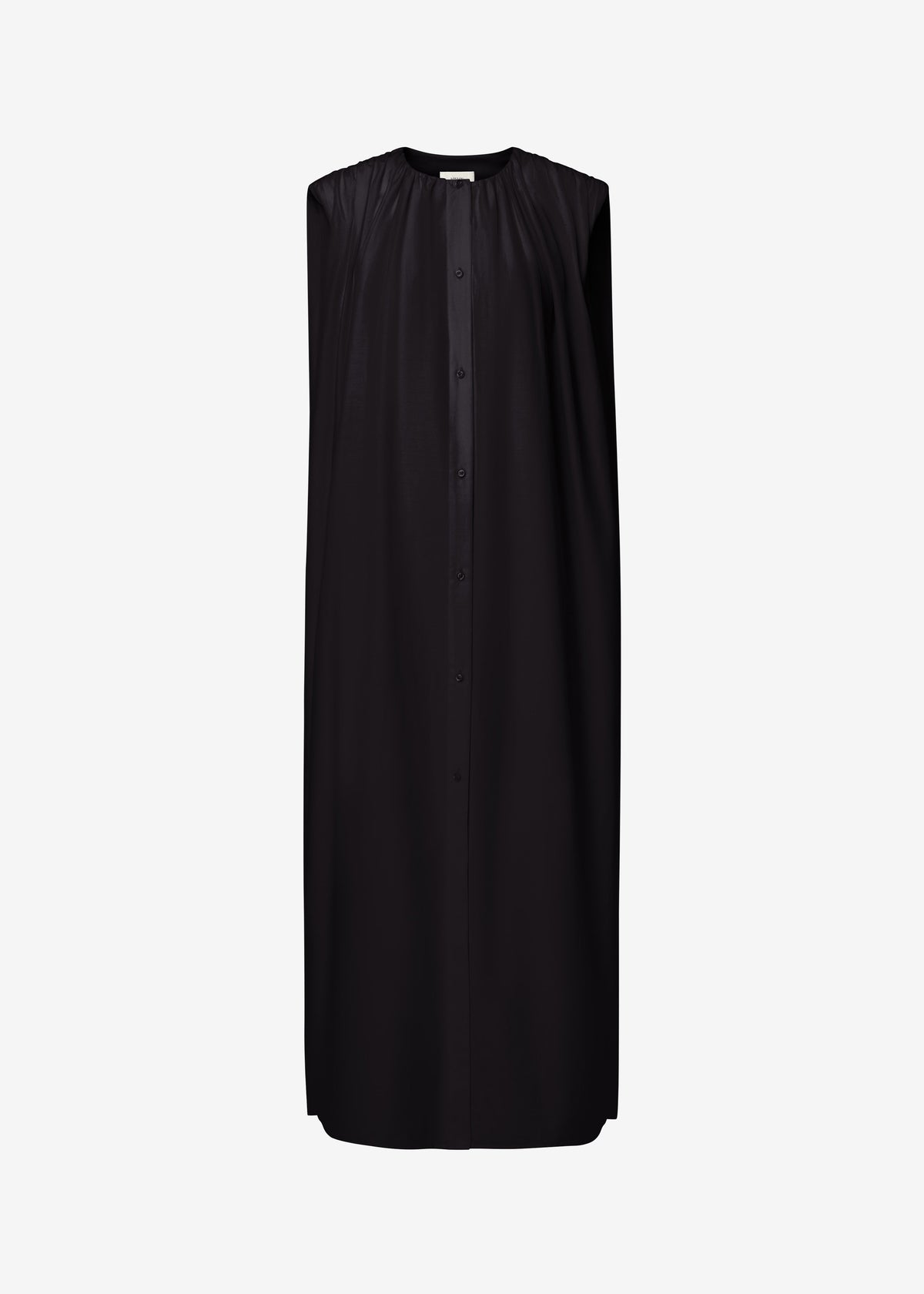 Loulou de Saison Cora Midi Cotton Silk Voile Dress - Black β view 6 of 6