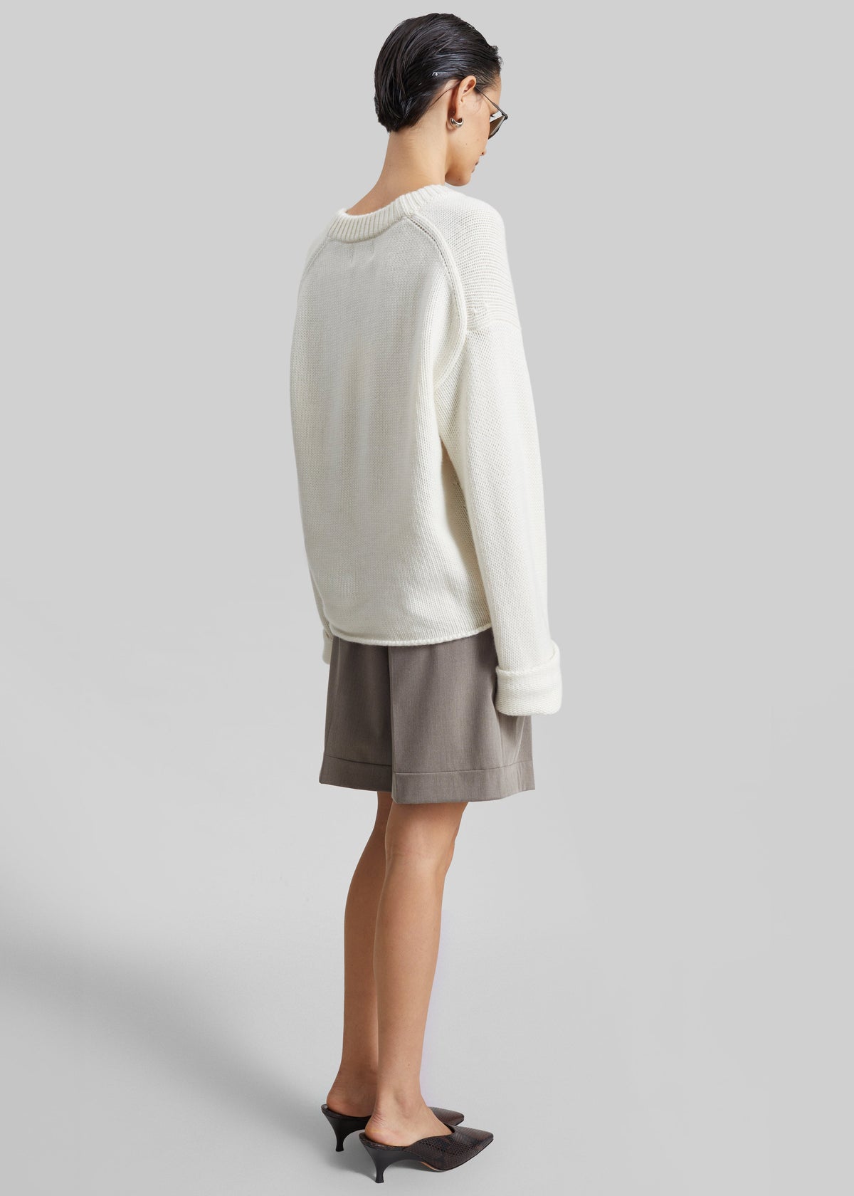 Loulou de Saison Derry Lds U-Neck Sweater - Ivory β view 5 of 6