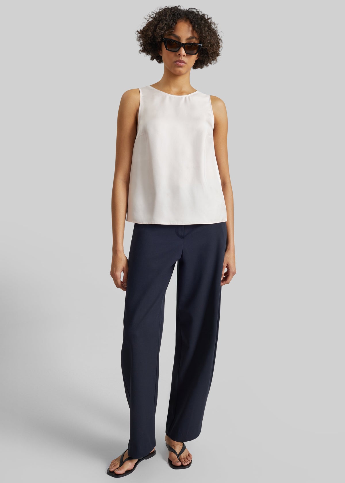 Loulou de Saison Gema Sleeveless Silk Top - Light Pink β view 3 of 5