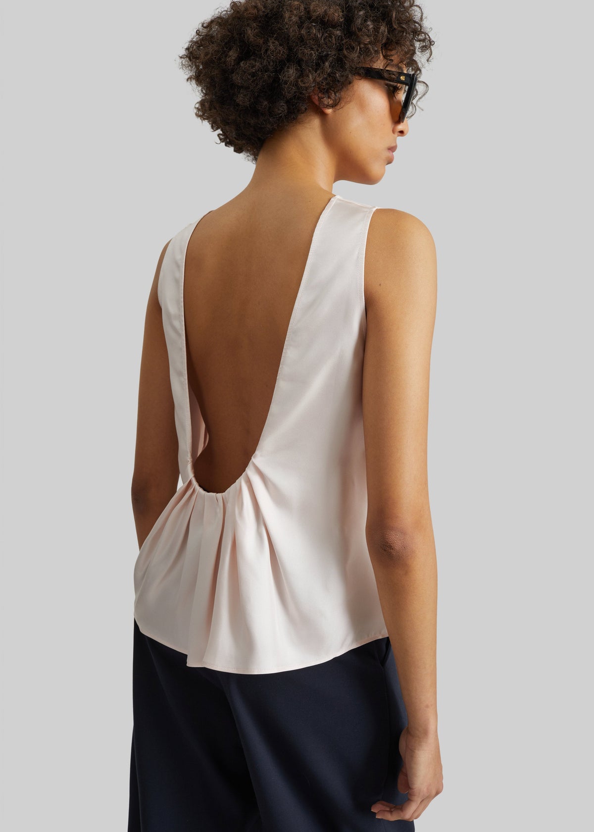 Loulou de Saison Gema Sleeveless Silk Top - Light Pink β view 2 of 5