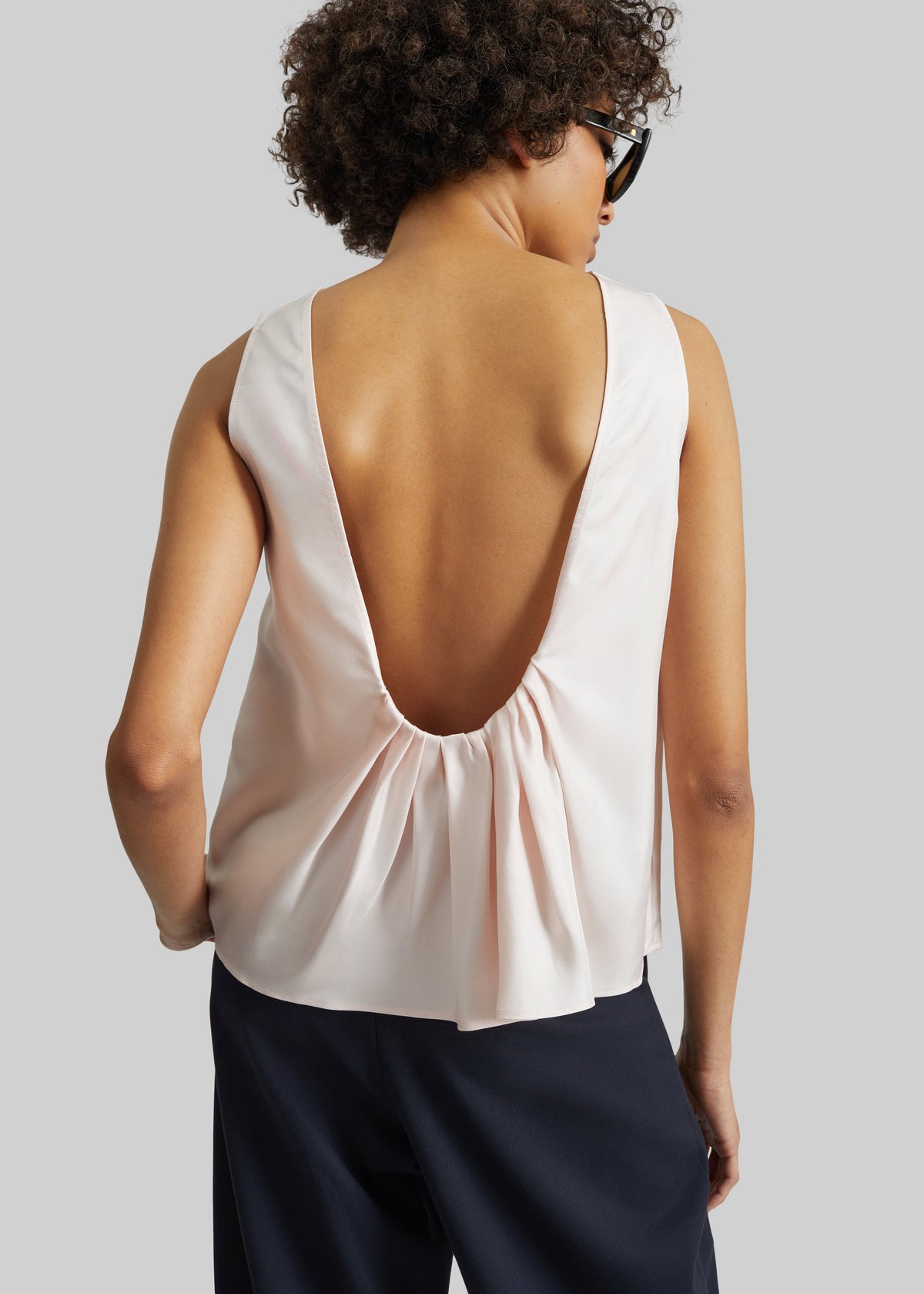 Loulou de Saison Gema Sleeveless Silk Top - Light Pink β view 4 of 5