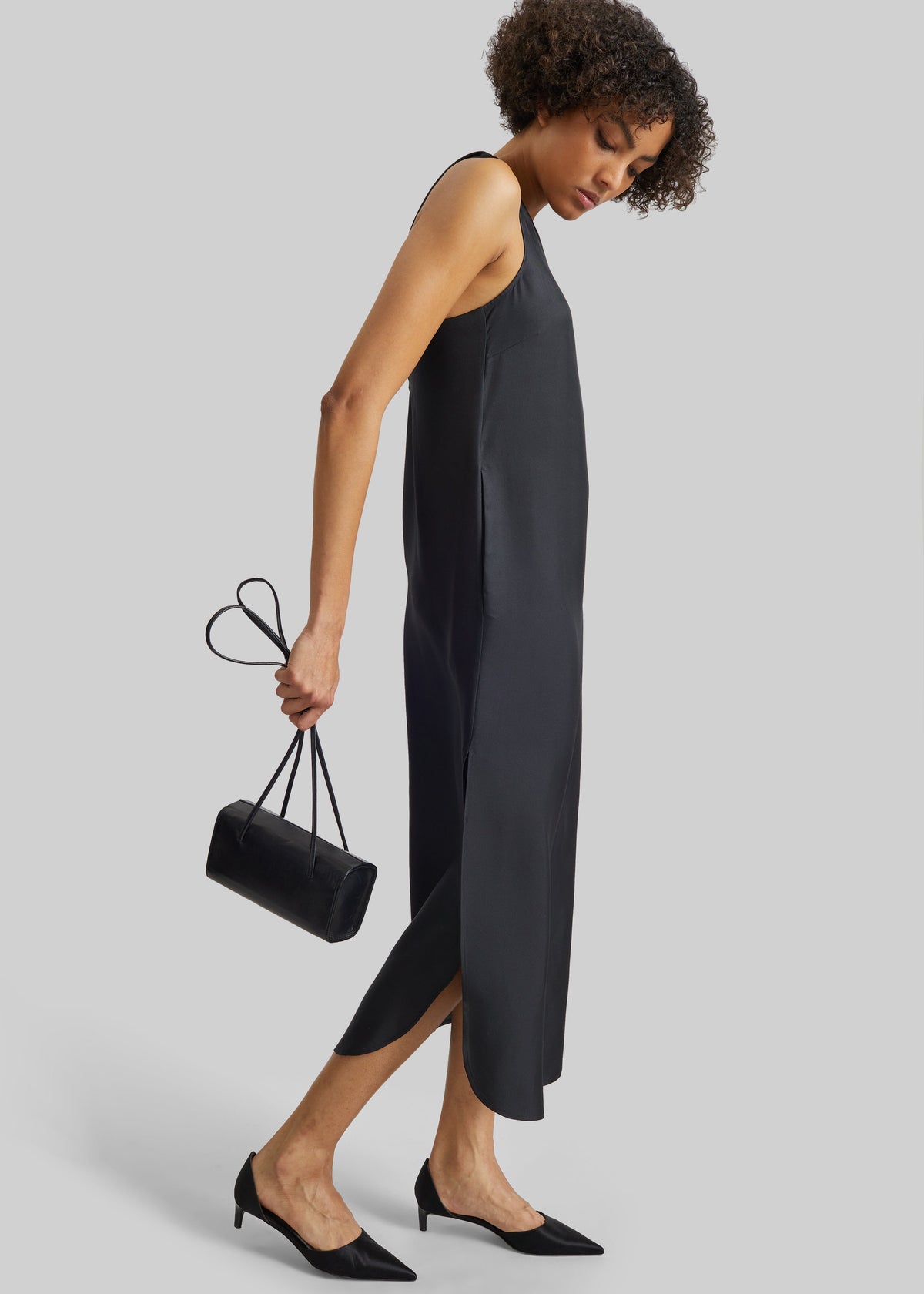Loulou de Saison Paloma Long Silk Dress - Black β view 3 of 7