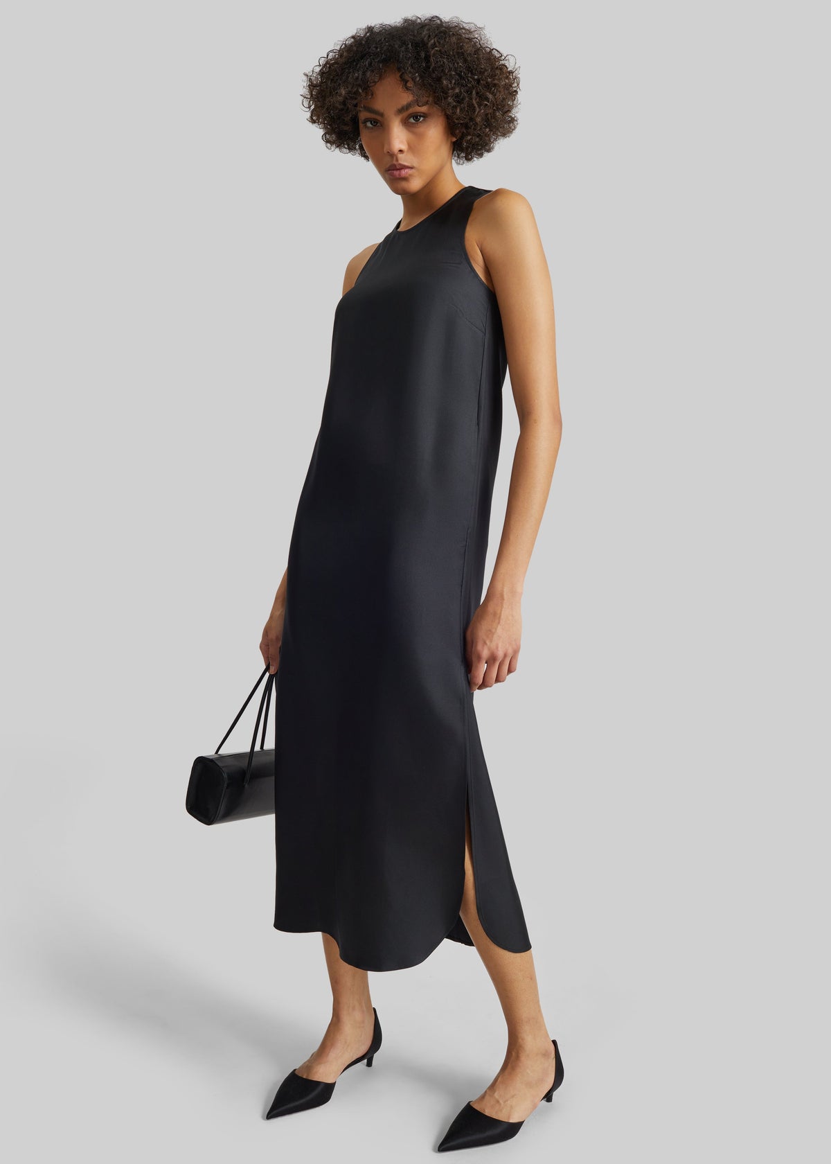 Loulou de Saison Paloma Long Silk Dress - Black β view 5 of 7