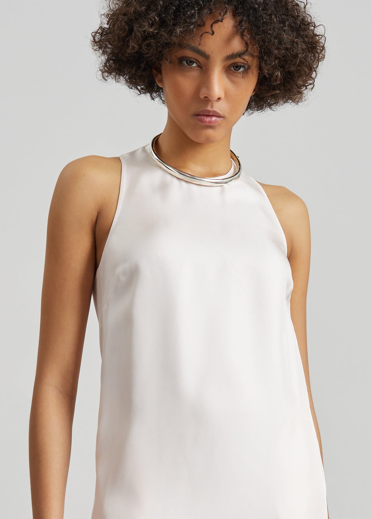 Loulou de Saison Paloma Long Silk Dress - Light Pink β view 4 of 6