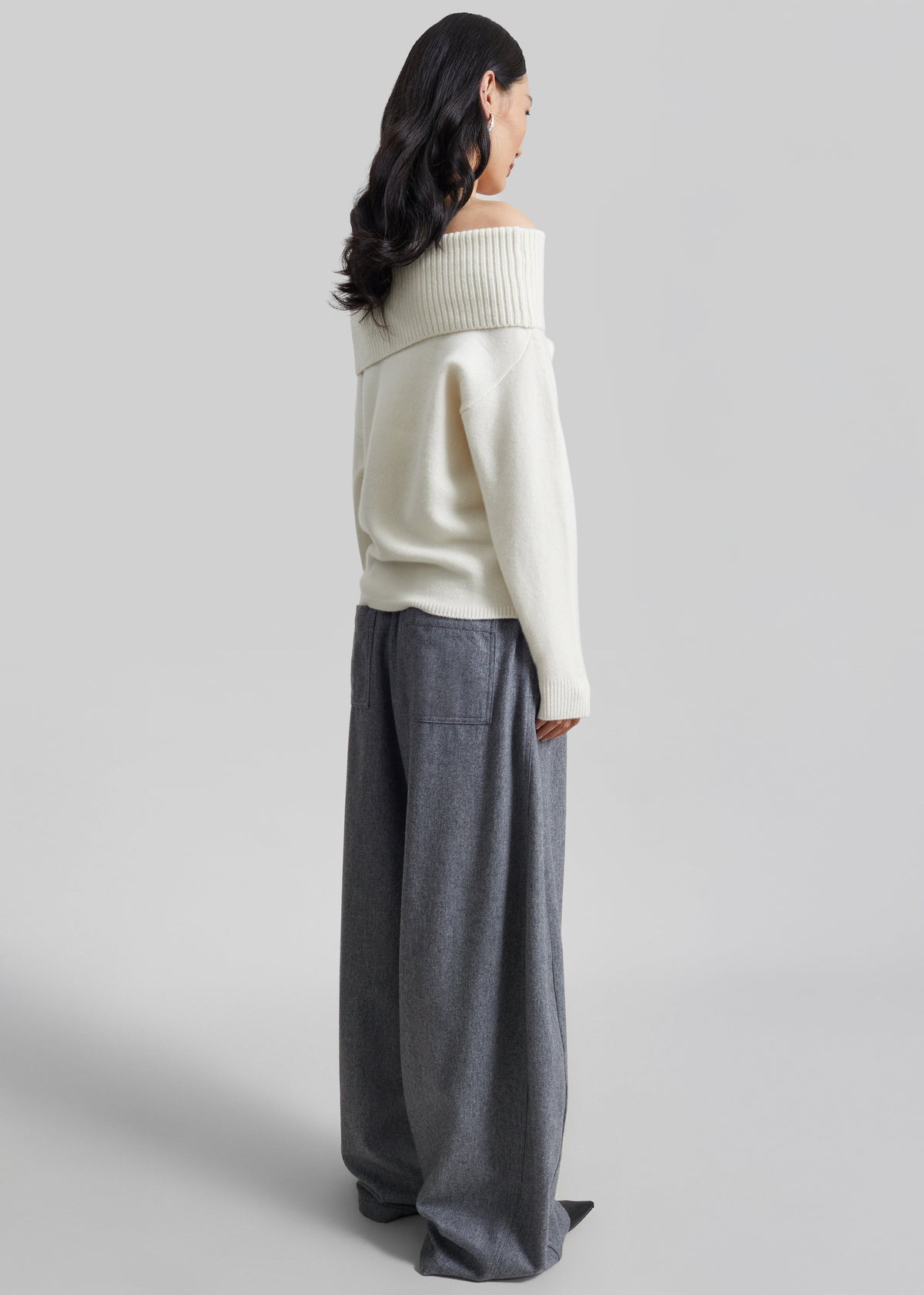Loulou de Saison Sibyl Off-Shoulder Sweater - Ivory β view 5 of 6