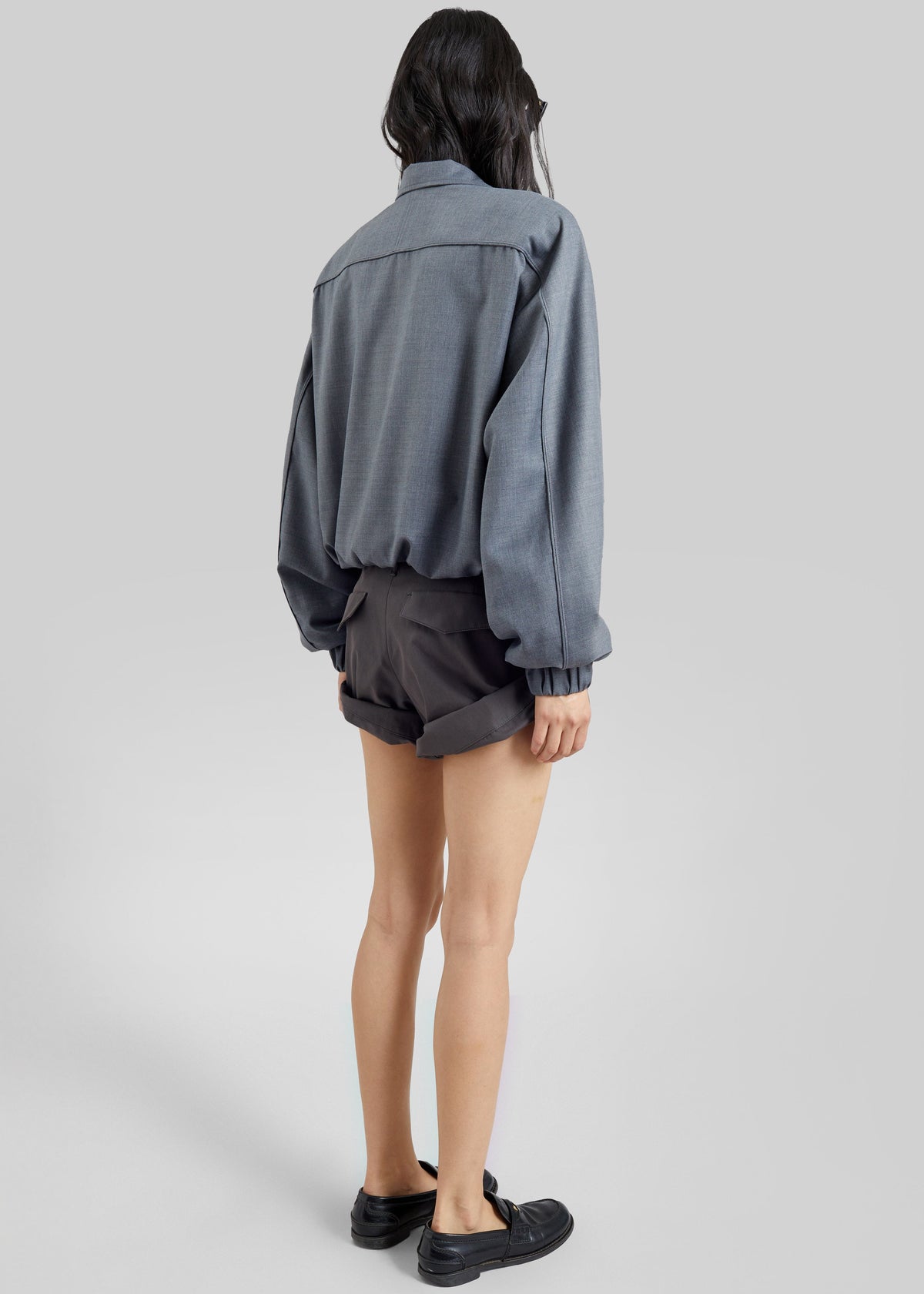 Low Classic Tuck Point Turn-Up Shorts - Charcoal β view 8 of 8