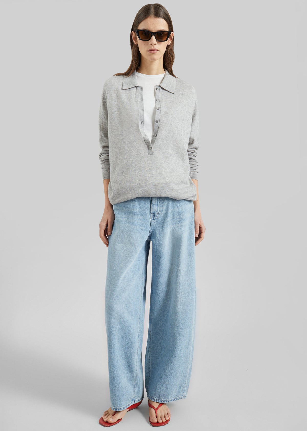 Lucena Barrel-Leg Jeans - Light Wash β view 6 of 9