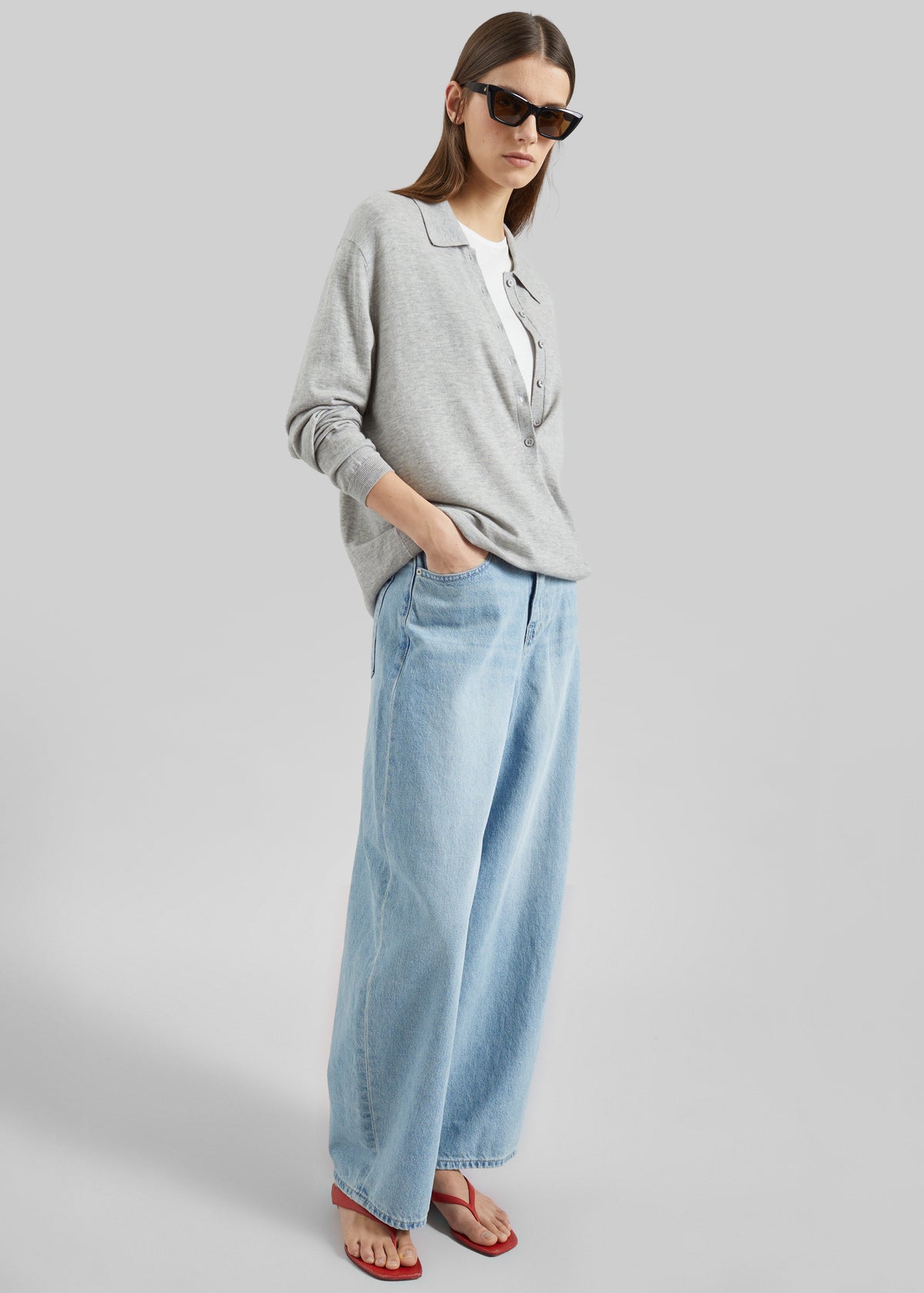 Lucena Barrel-Leg Jeans - Light Wash β view 1 of 9