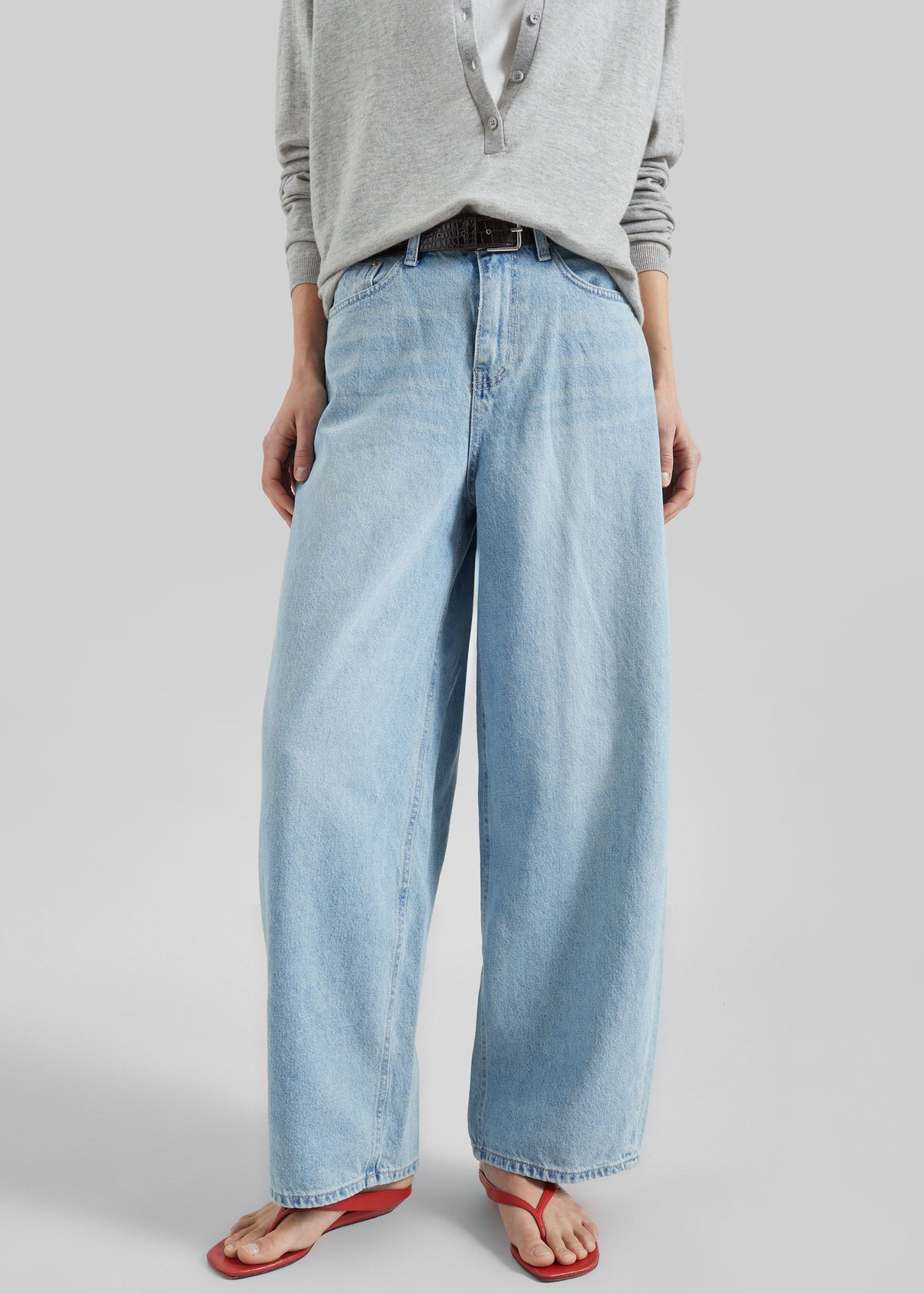Lucena Barrel-Leg Jeans - Light Wash β view 2 of 9