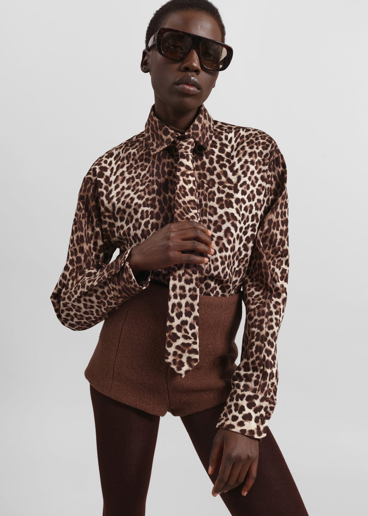 Lui Leopard Print Shirt - Brown β view 2 of 10