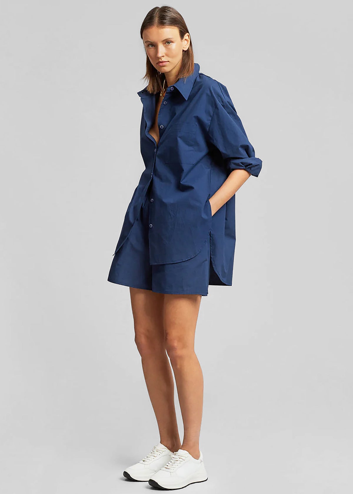 Lui Organic Cotton Shirt - Navy β view 9 of 11