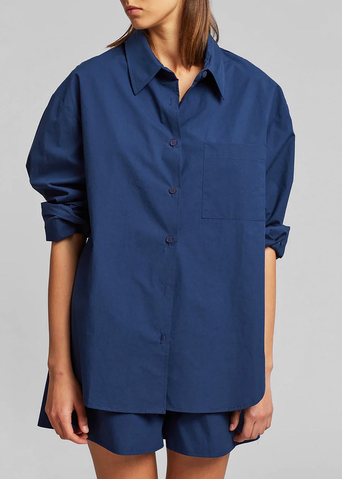 Lui Organic Cotton Shirt - Navy β view 8 of 11