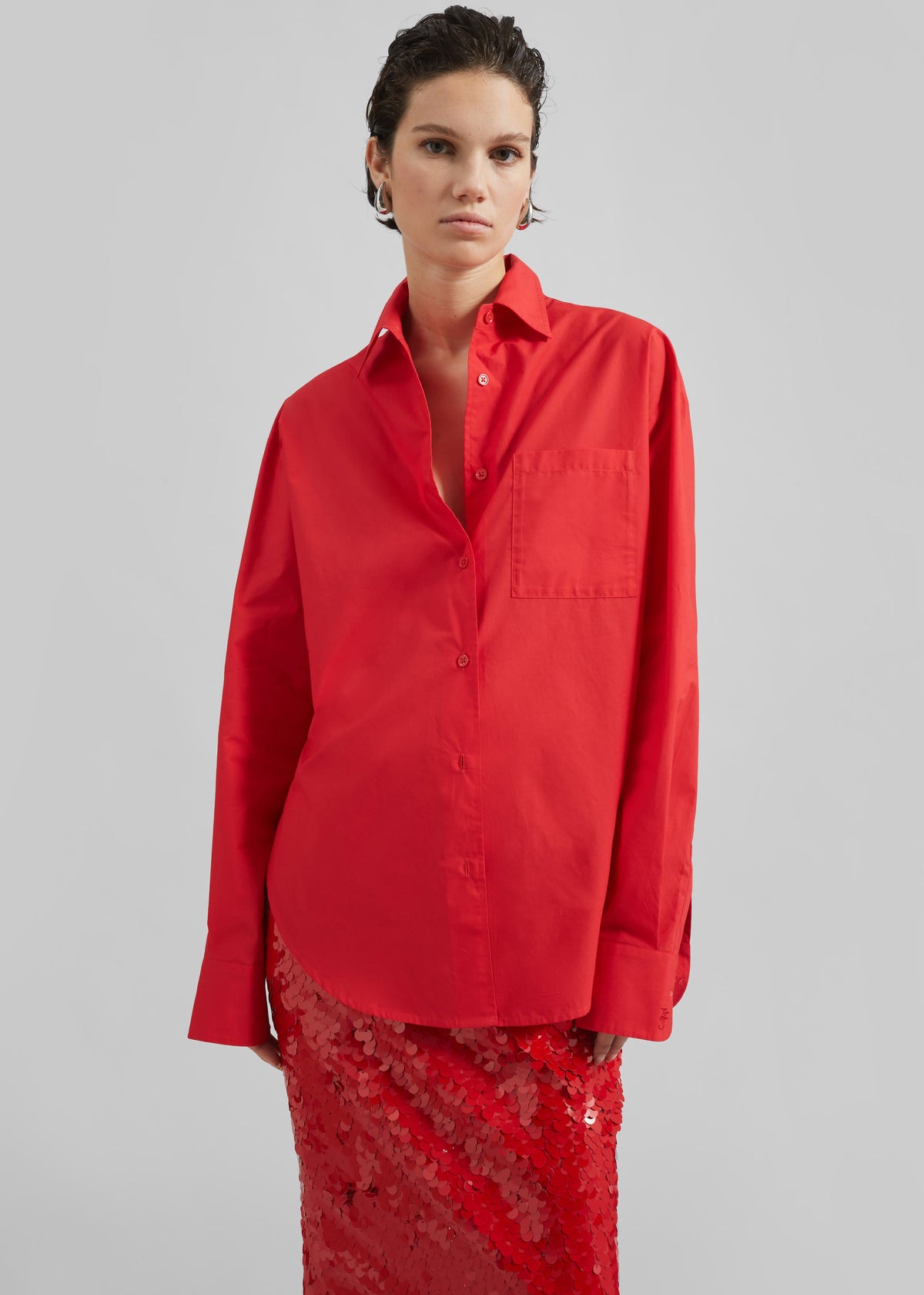 Lui Organic Cotton Shirt - Red β view 1 of 7