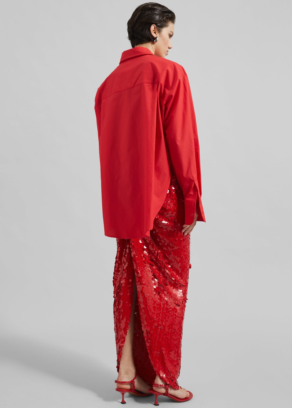 Lui Organic Cotton Shirt - Red β view 6 of 7