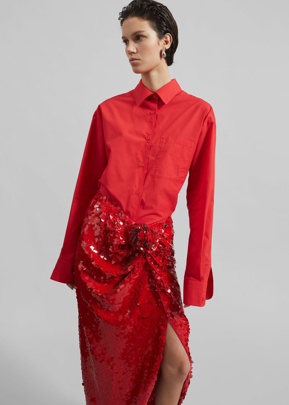 Lui Organic Cotton Shirt - Red β view 4 of 7