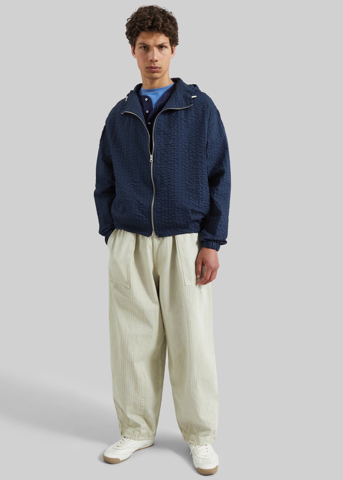 Luynes Seersucker Drawstring Jacket - Navy β view 4 of 7