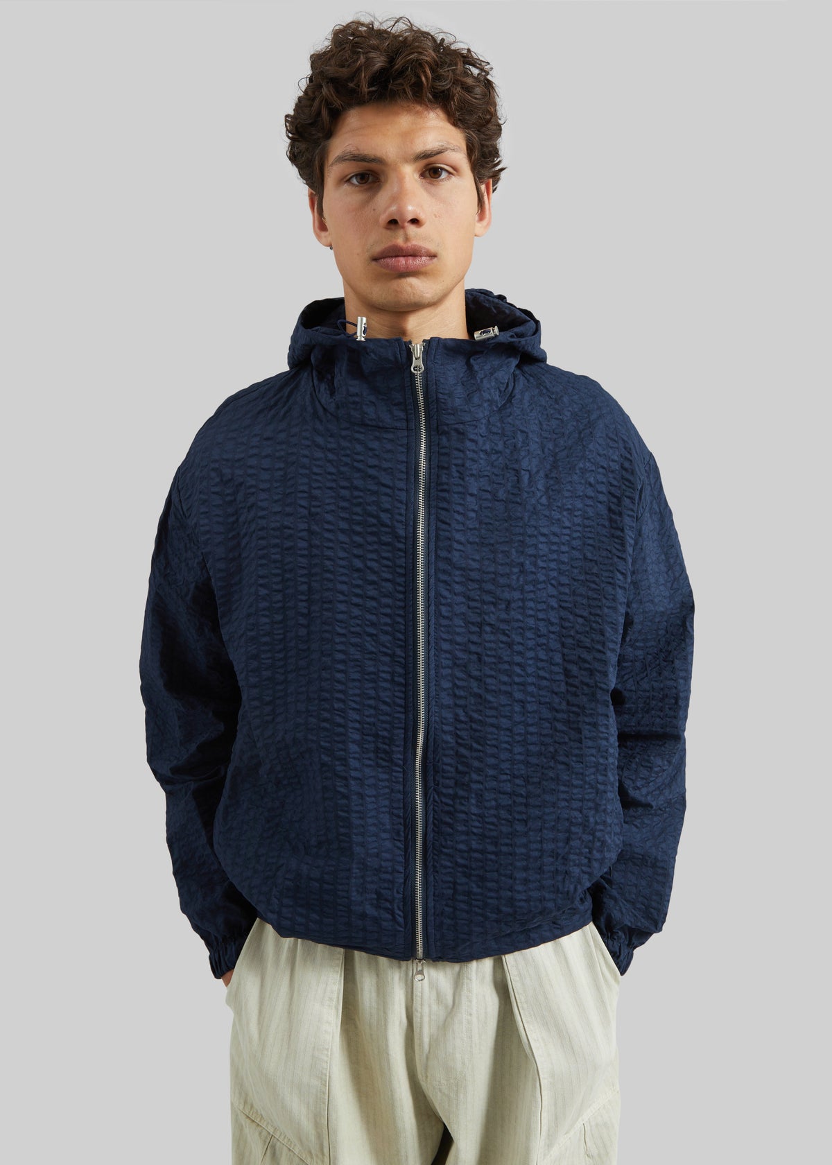 Luynes Seersucker Drawstring Jacket - Navy β view 3 of 7