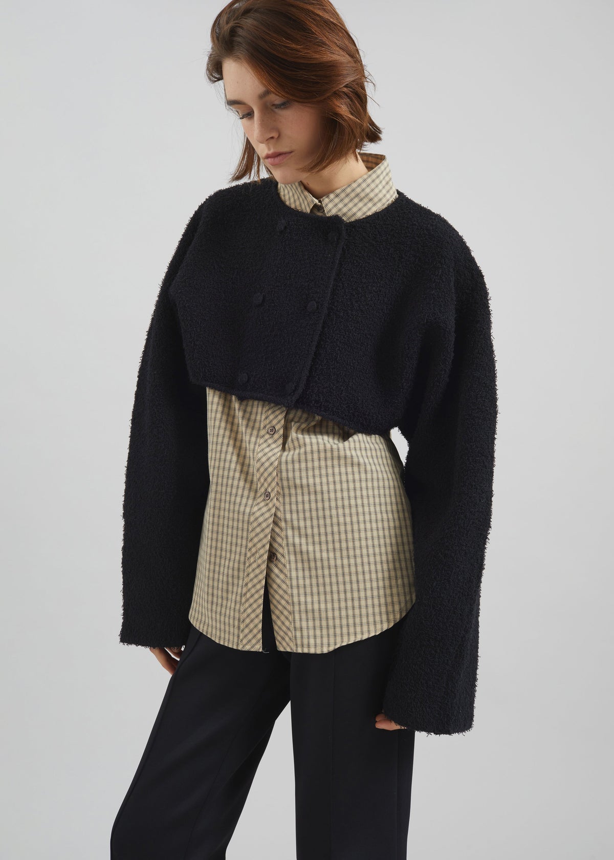 Lyall Fuzzy Cropped Jacket - Black β view 5 of 9