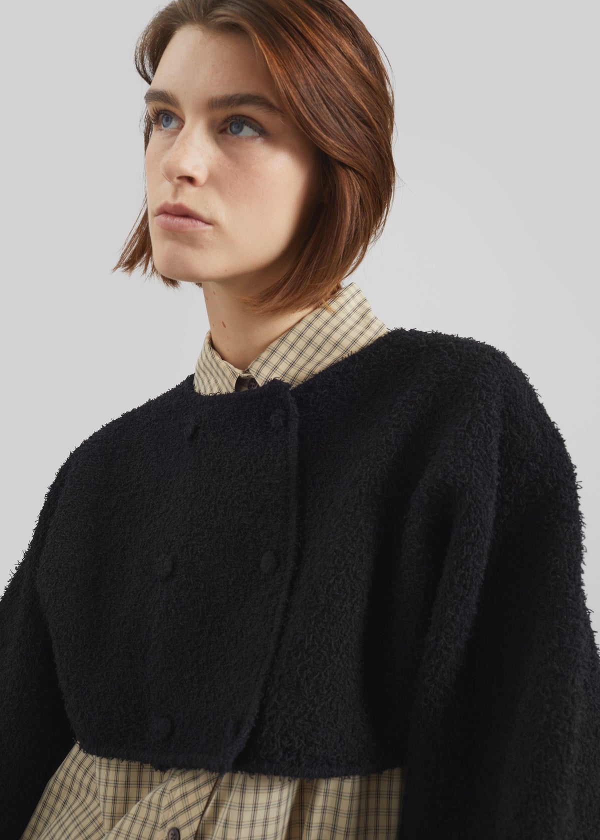 Lyall Fuzzy Cropped Jacket - Black β view 3 of 9