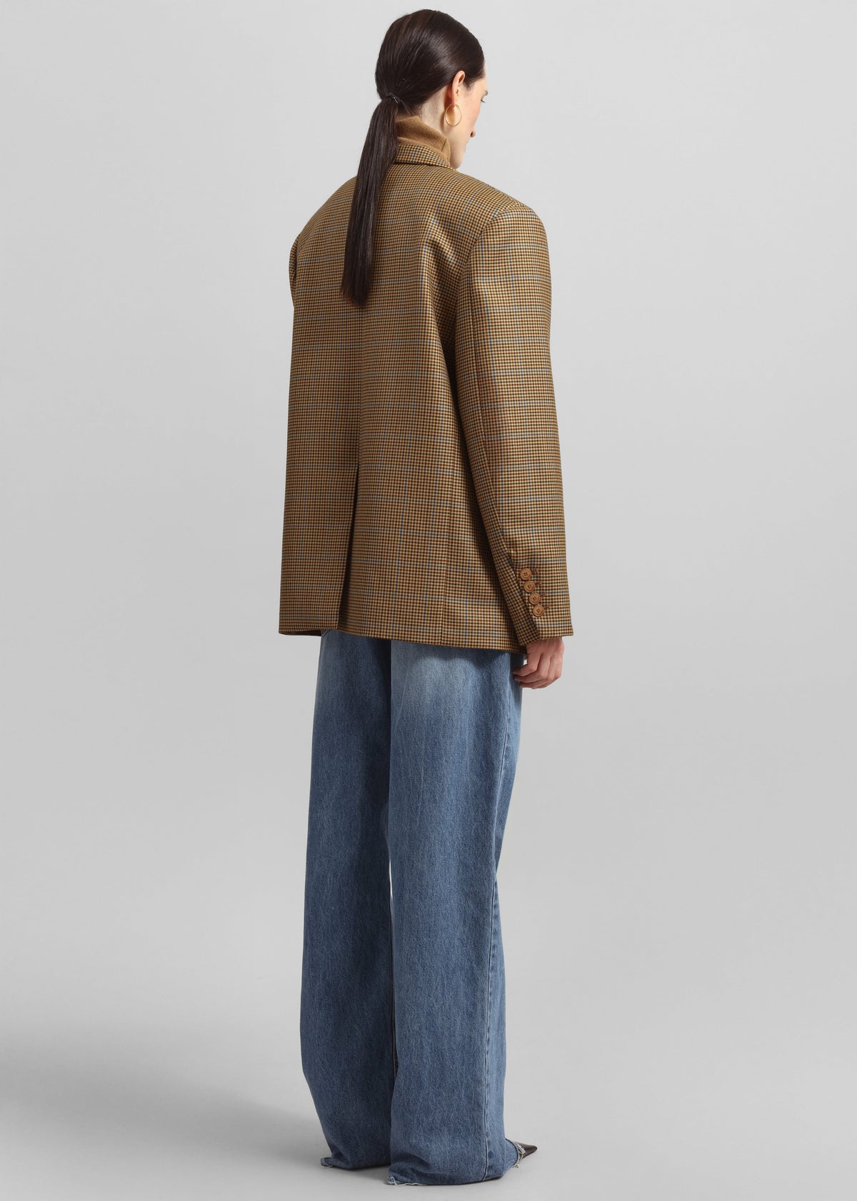 Lyra Oversized Houndstooth Blazer - Camel β view 7 of 8