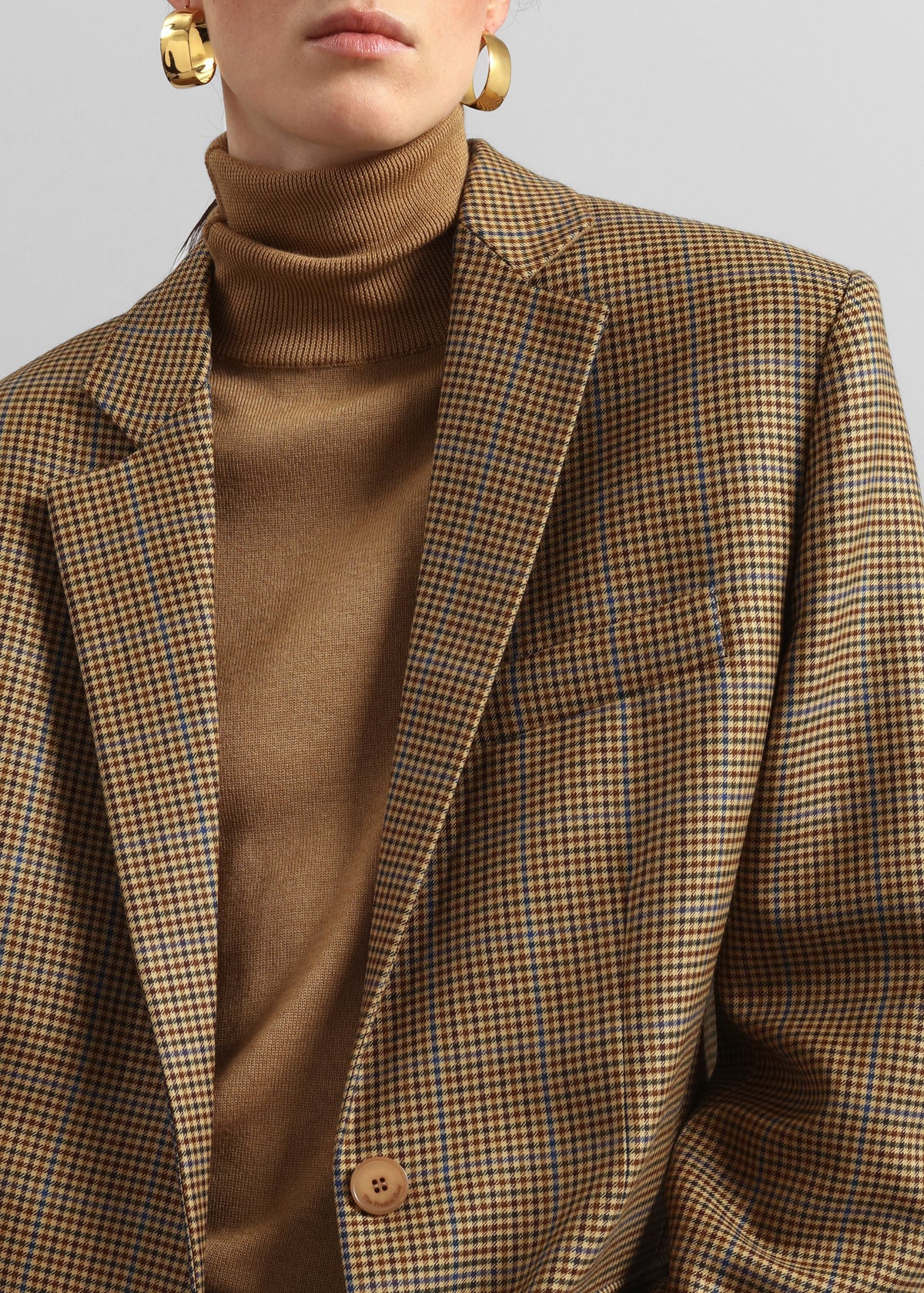 Lyra Oversized Houndstooth Blazer - Camel β view 4 of 8