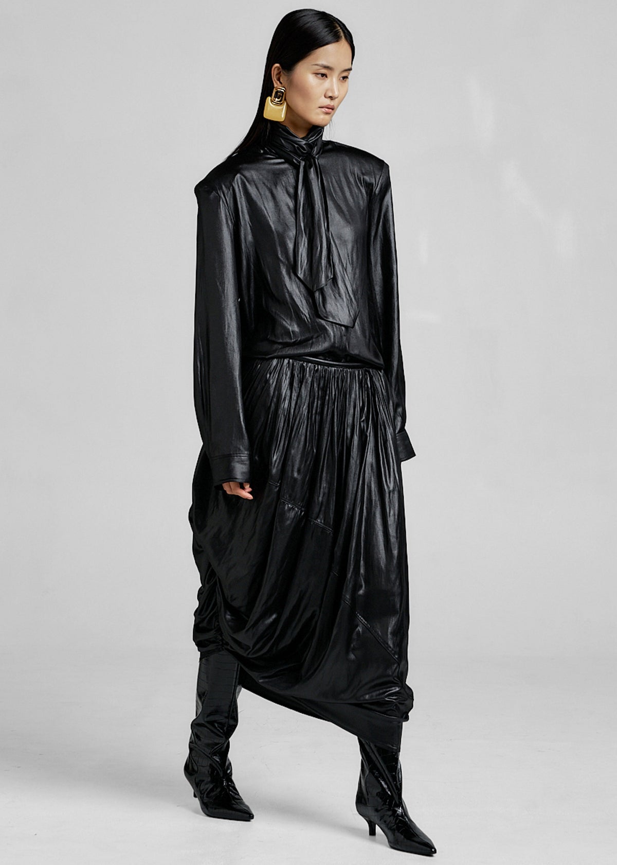 Mabillon Corded Draped Skirt - Black β view 3 of 8