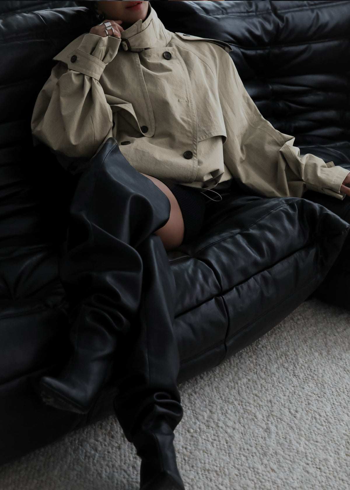 Mads Cropped Trench - Beige β view 8 of 15
