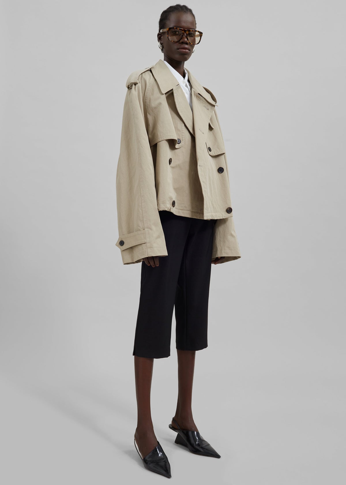 Mads Cropped Trench - Beige β view 2 of 15
