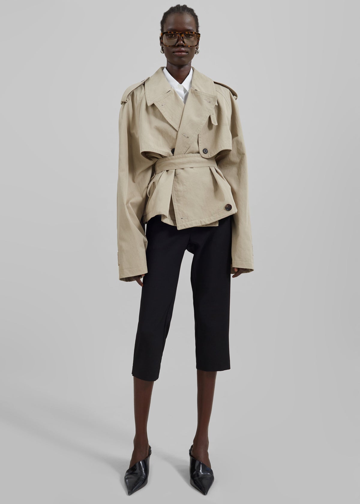 Mads Cropped Trench - Beige β view 5 of 15