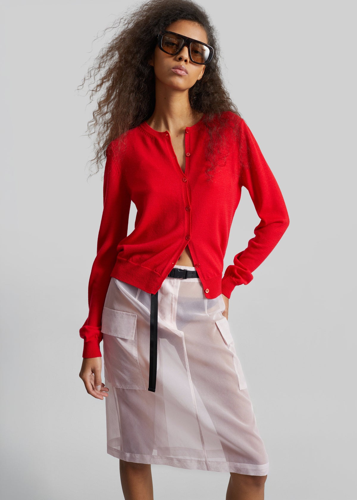 Mahim Superfine Wool Cardigan - Red β view 4 of 7