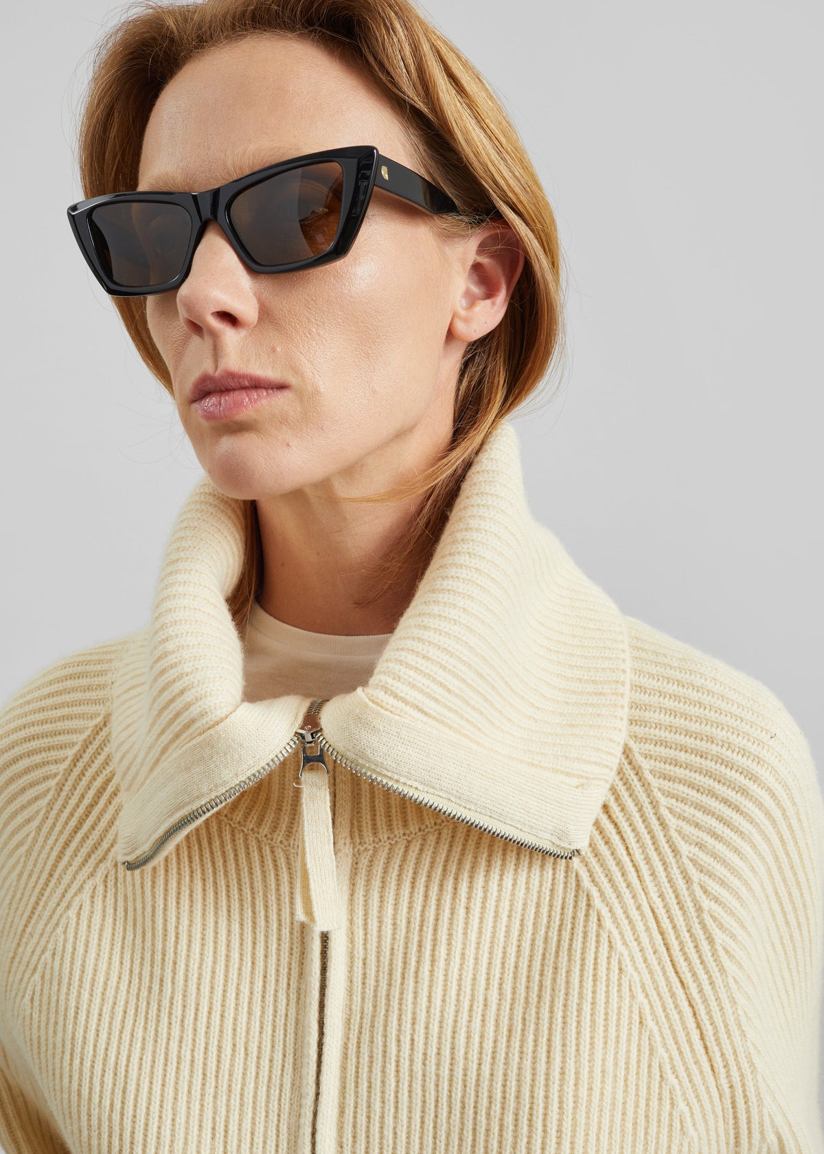 Malabry Knit Zip-Up Cardigan - Pale Yellow β view 4 of 7