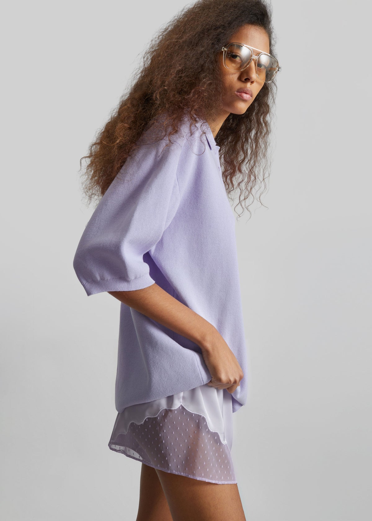 Malmo Satin Mini Shorts - Lavender β view 6 of 9