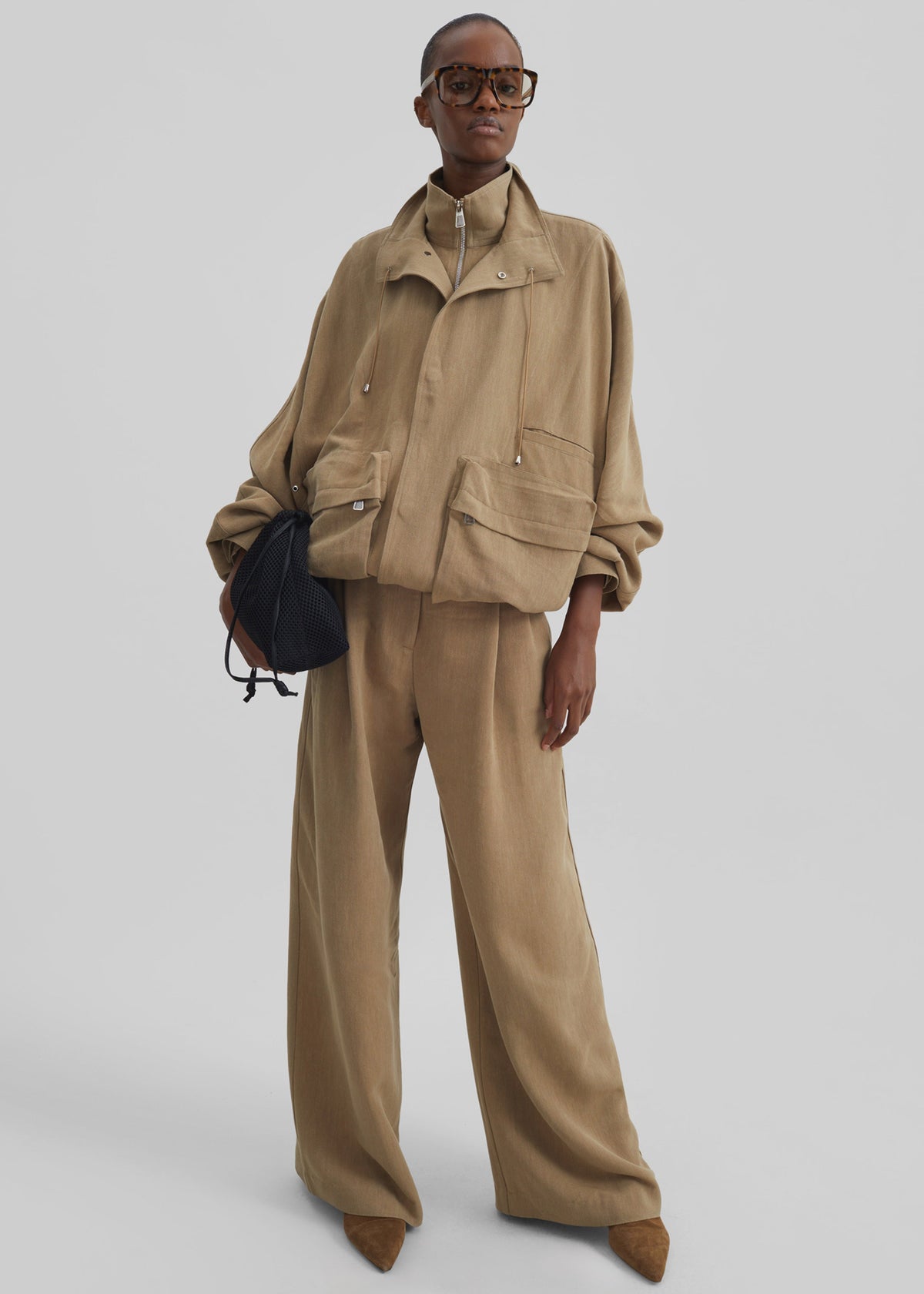 Marfa Linen Pleated Trousers - Camel β view 2 of 8