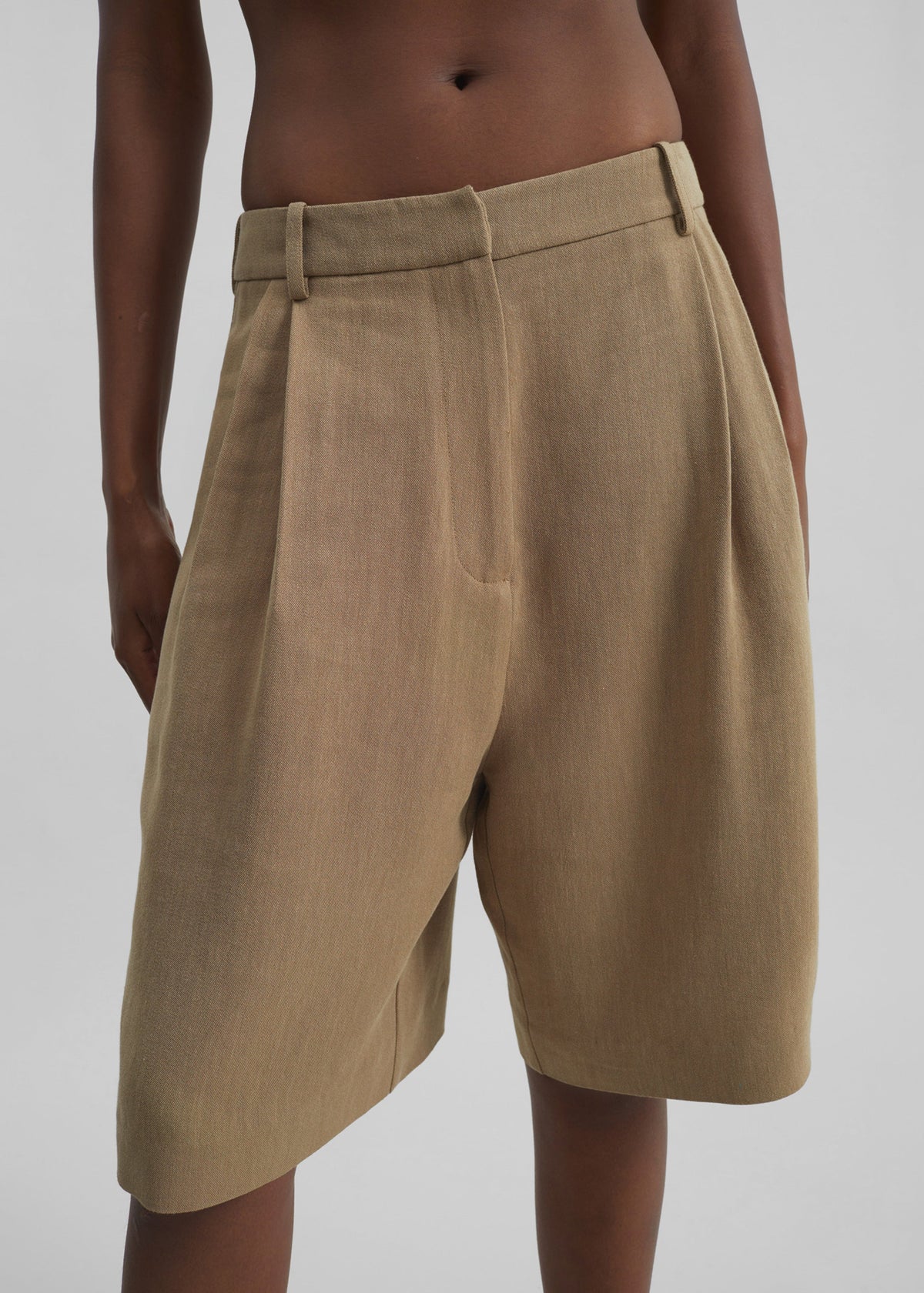Marfa Linen Bermuda Shorts - Camel β view 3 of 7