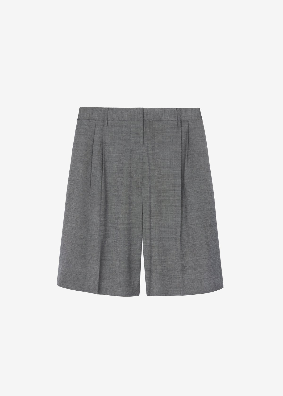 Marfa Pleated Bermuda Shorts - Grey Melange – view 10 of 10