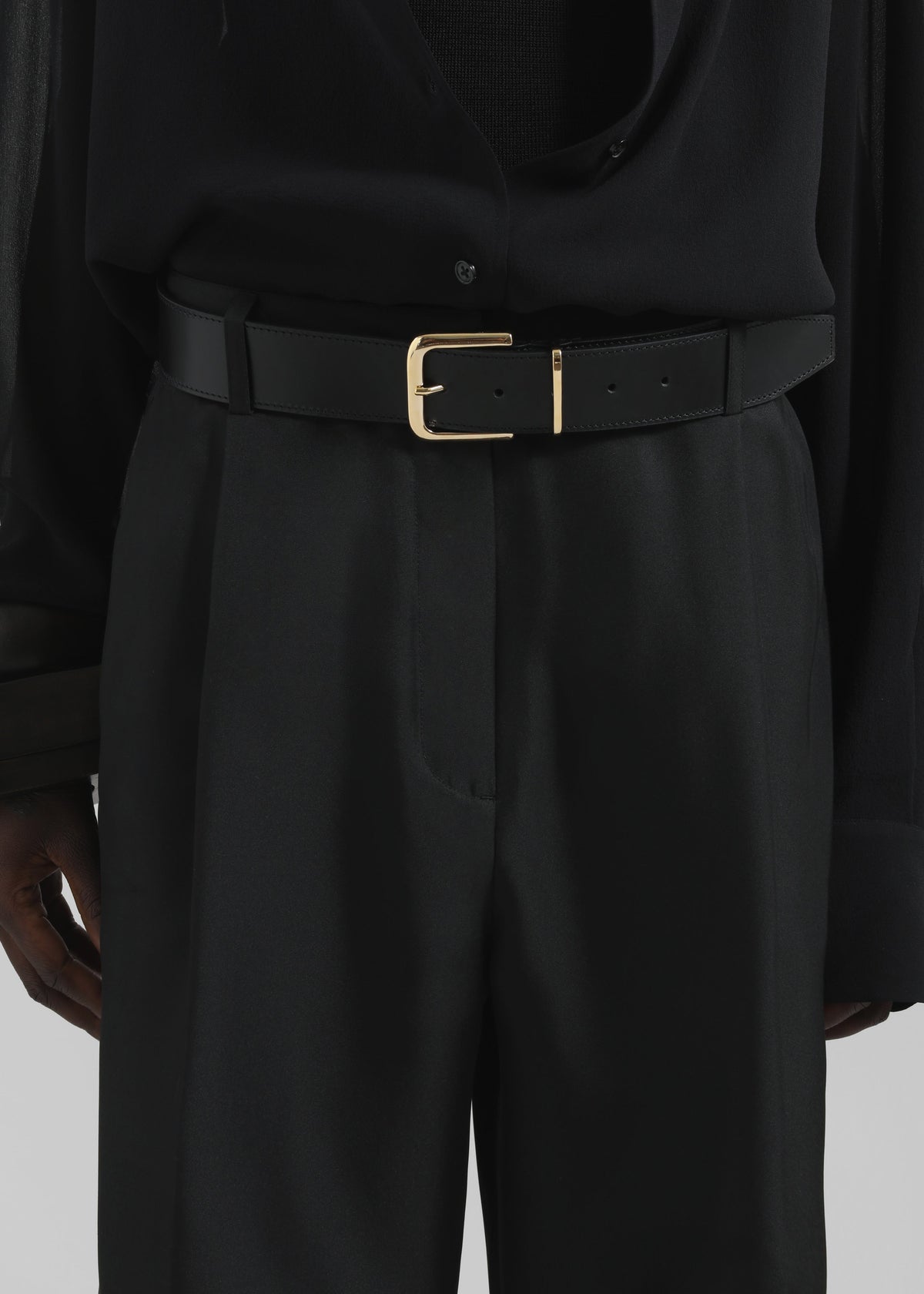Marfa Pleated Silk Bermuda Shorts - Black β view 5 of 9