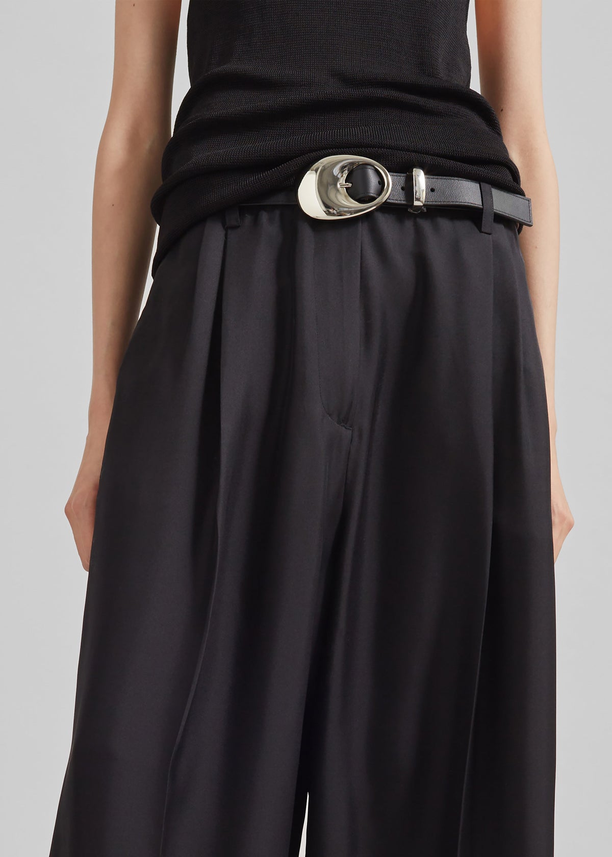 Marfa Pleated Silk Trousers - Black β view 3 of 6