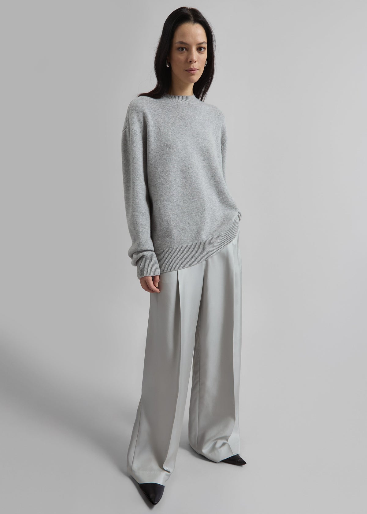 Marfa Pleated Silk Trousers - Grey β view 4 of 9