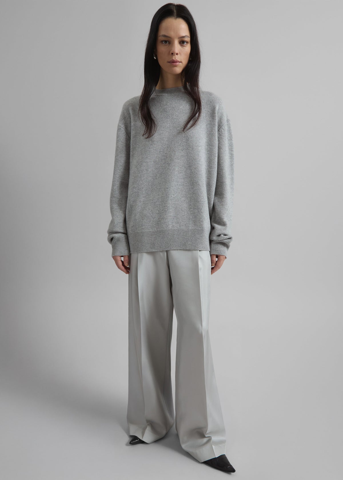 Marfa Pleated Silk Trousers - Grey β view 6 of 9