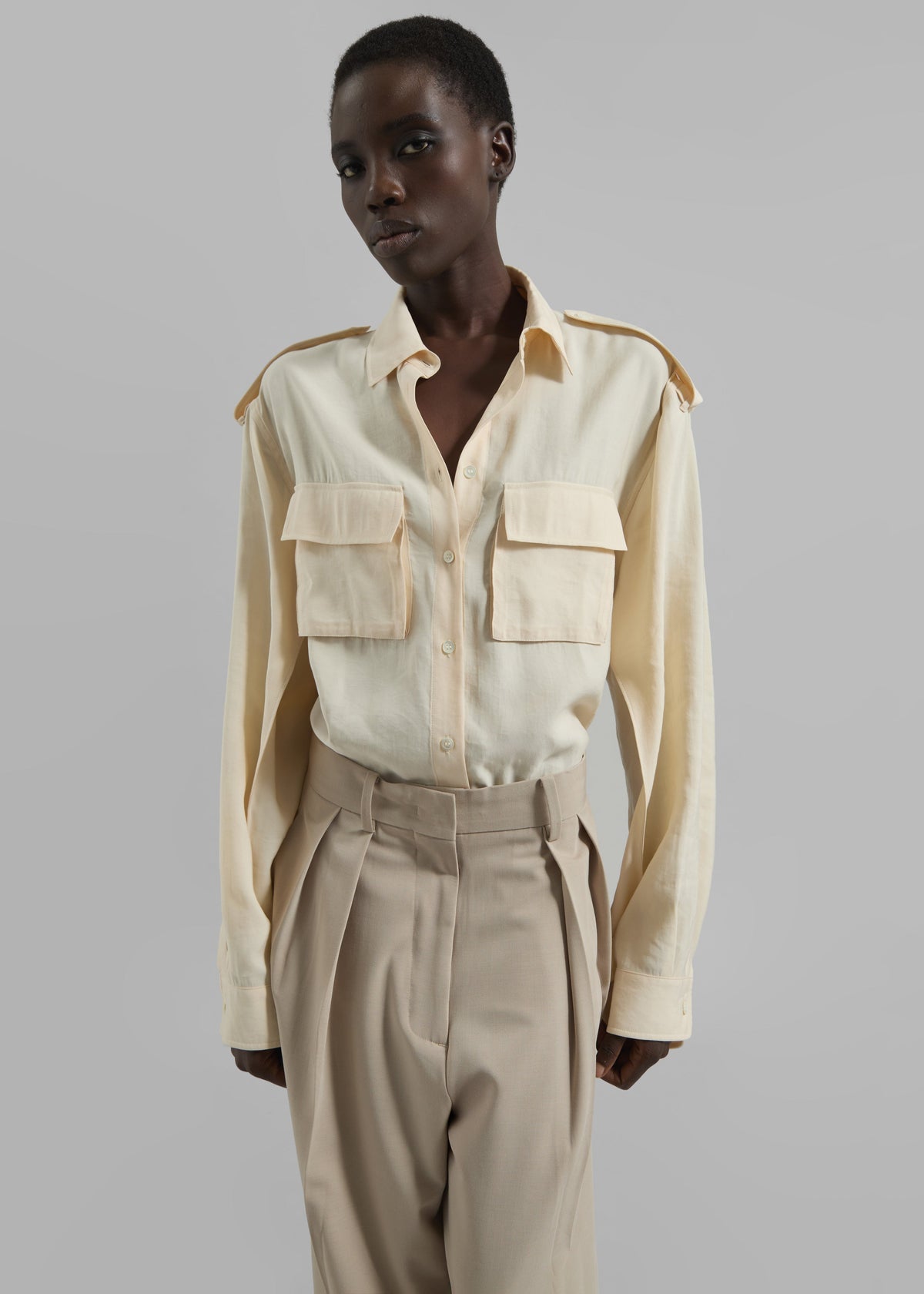 Marlon Button Up Shirt - Beige β view 6 of 9