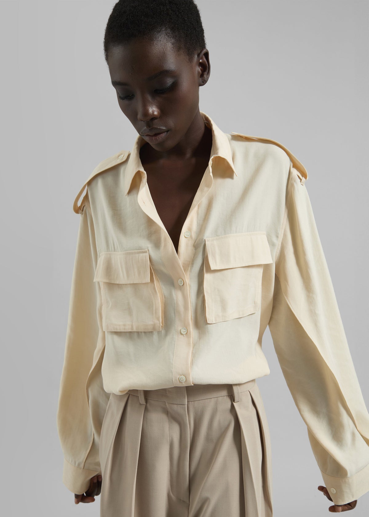 Marlon Button Up Shirt - Beige β view 5 of 9