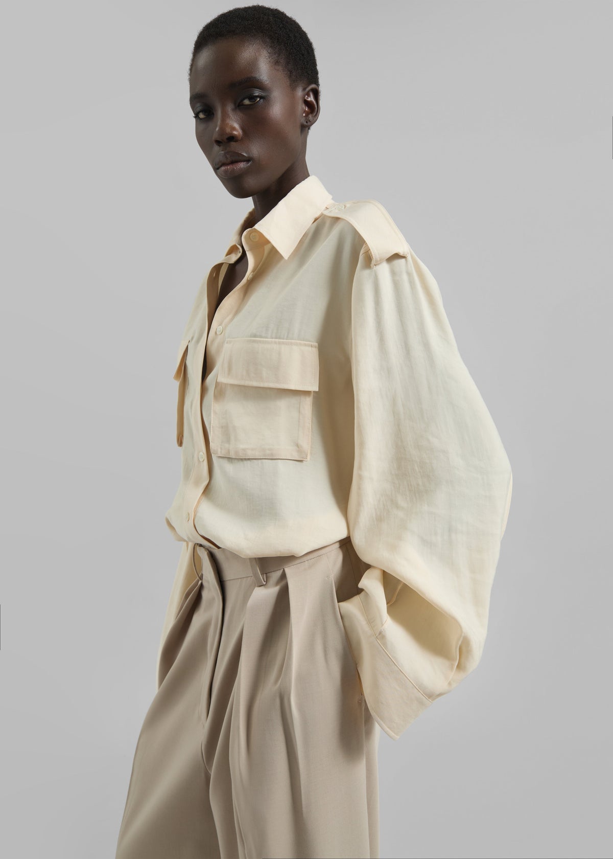 Marlon Button Up Shirt - Beige β view 8 of 9
