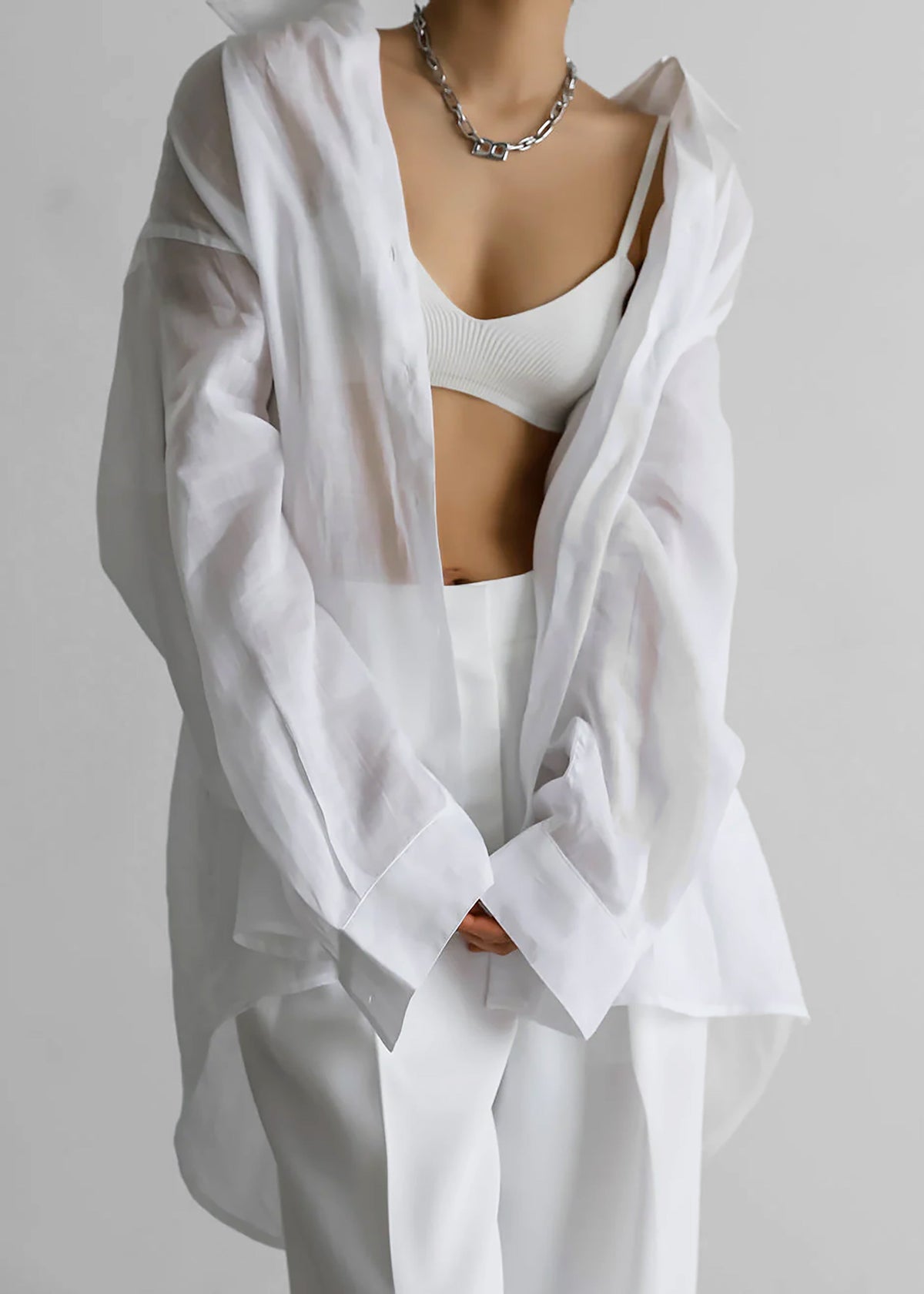 Marlow Oversized Linen Shirt - White β view 7 of 10