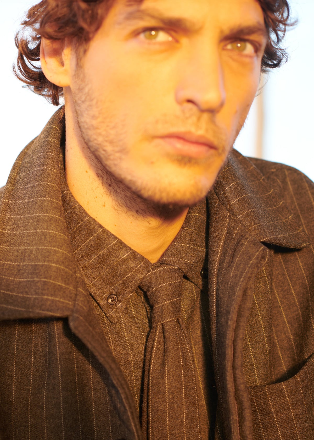 Mason Boxy Wool Jacket - Dark Grey/White Pinstripe β view 8 of 11
