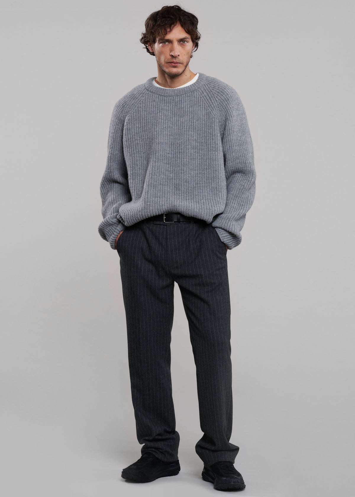 Mason Wool Trousers - Dark Grey/White Pinstripe β view 11 of 14