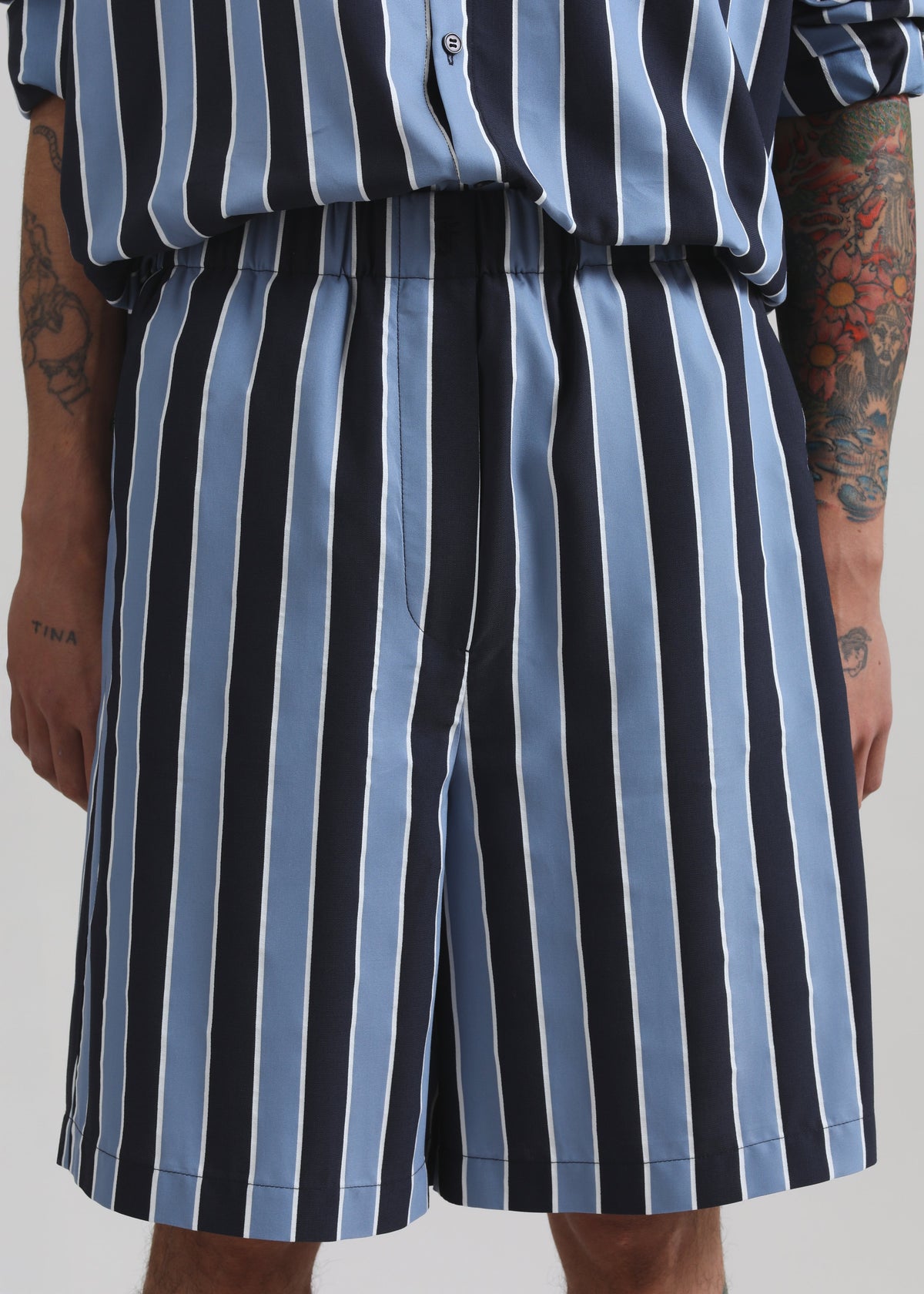 Matthias Striped Bermuda Shorts - Navy Stripe β view 4 of 9
