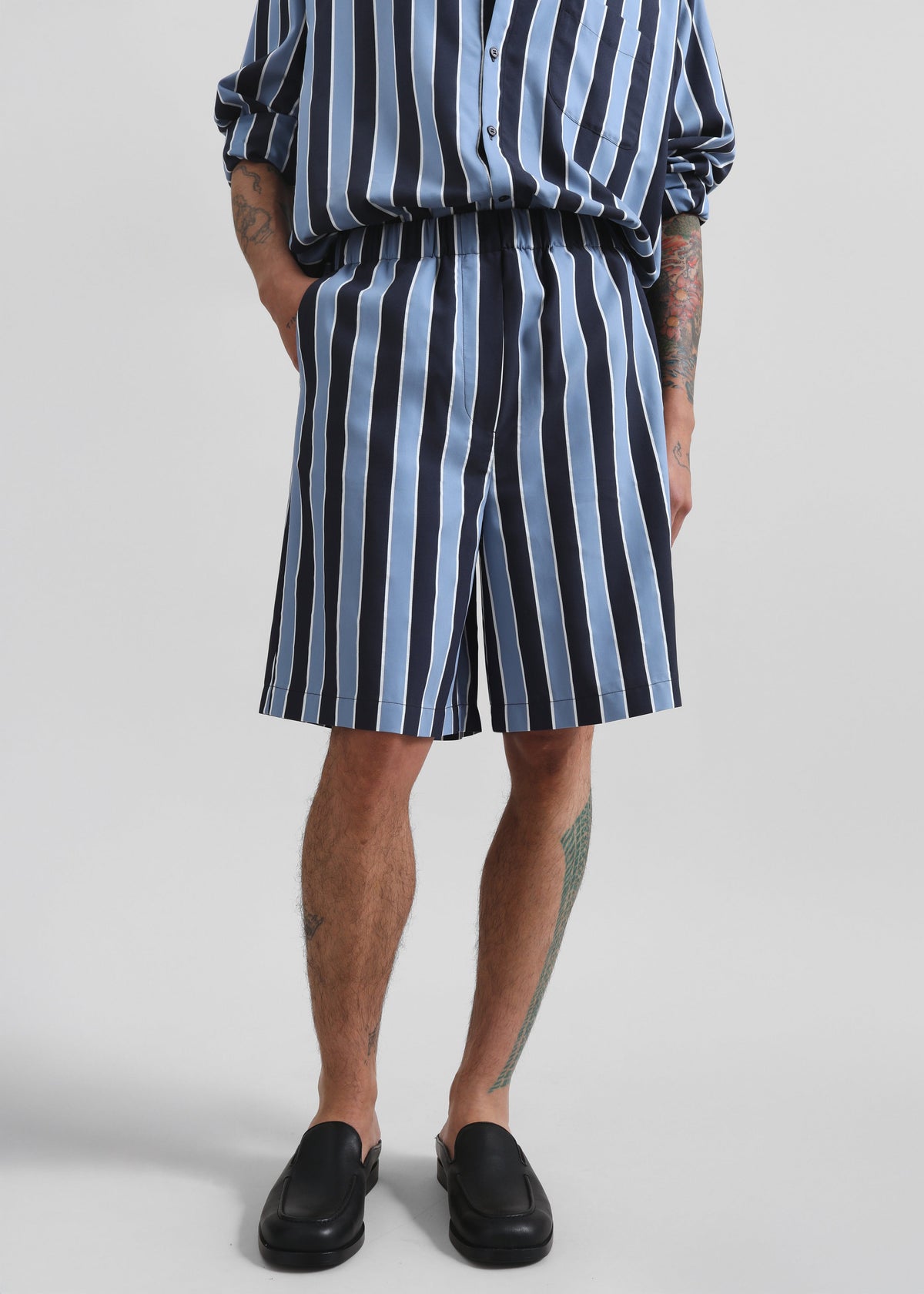 Matthias Striped Bermuda Shorts - Navy Stripe β view 7 of 9