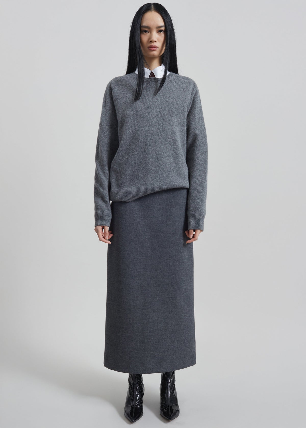 Mauvilly Belted Pencil Skirt - Grey β view 5 of 8