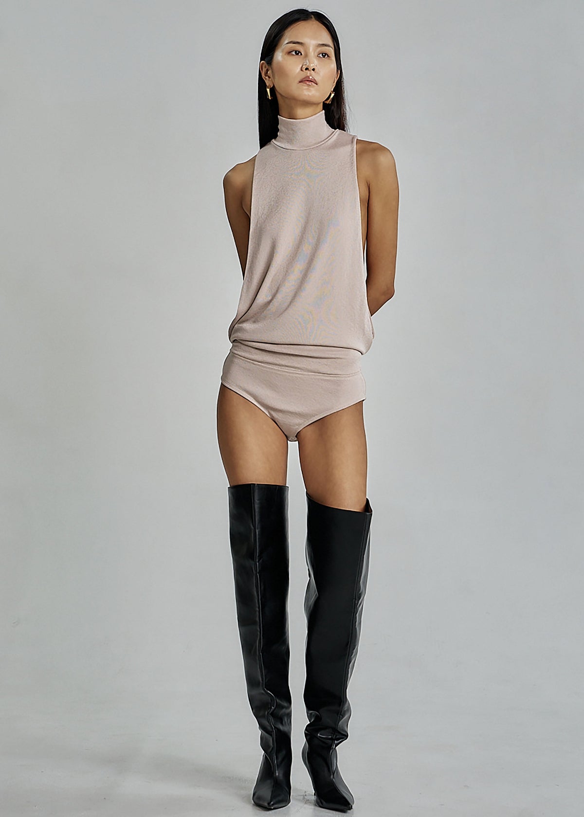 Maxen Mock Neck Bodysuit - Beige β view 7 of 8